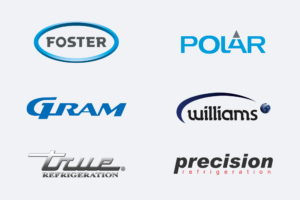 A graphic showing a few different brand logos, including Foster, Polar, Gram, Williams, True and Precision