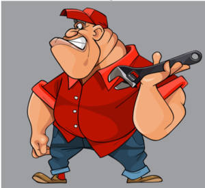 Reliable suppliers! 1 Clip art of a burly mechanic holding a wrench
