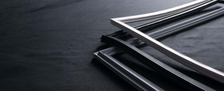A mid shot of the corners of 3 fully assembled fridge seals