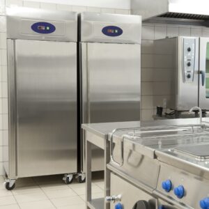 Empty restaurant kitchen with professional equipment